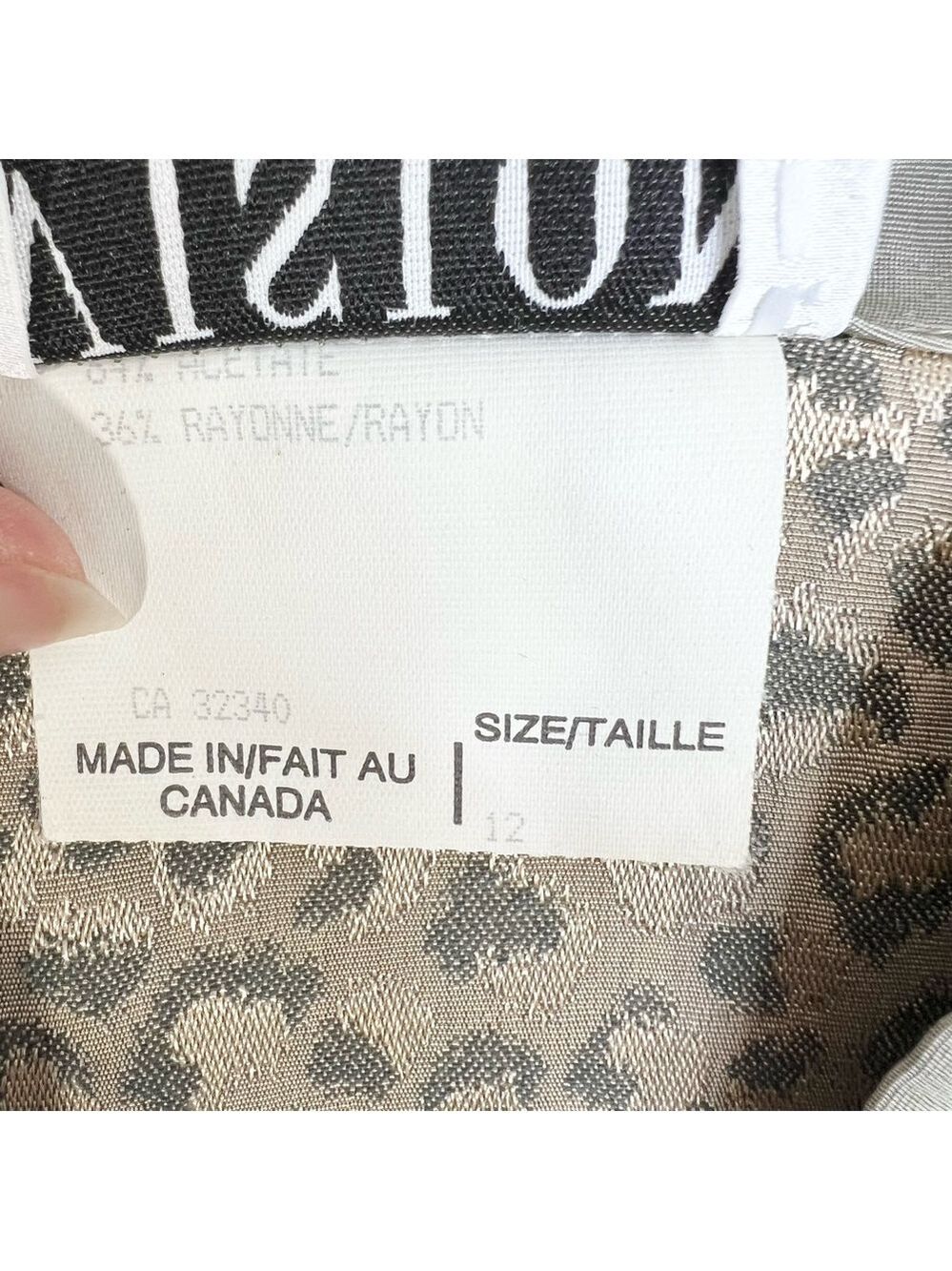 Vintage Canadian made sage green taupe metallic animal print cropped jacket 12 - Picture 14 of 15